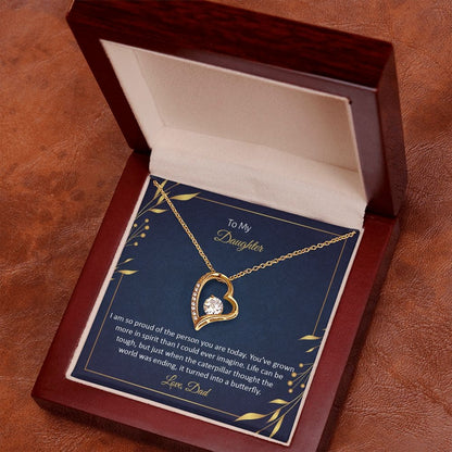 To My Daughter - I am so pround of the person you are today | Love Heart Necklace