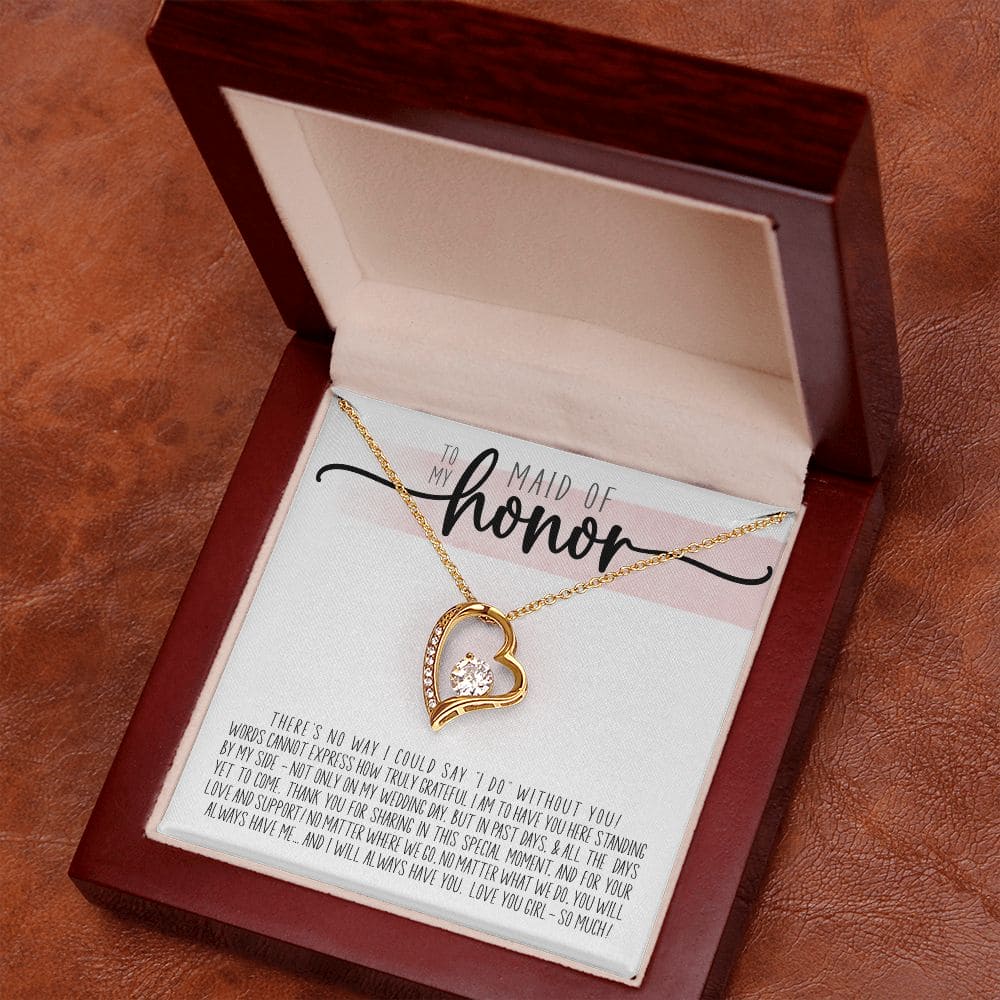 To My Maid of Honor Truly Grateful | Love Heart Necklace