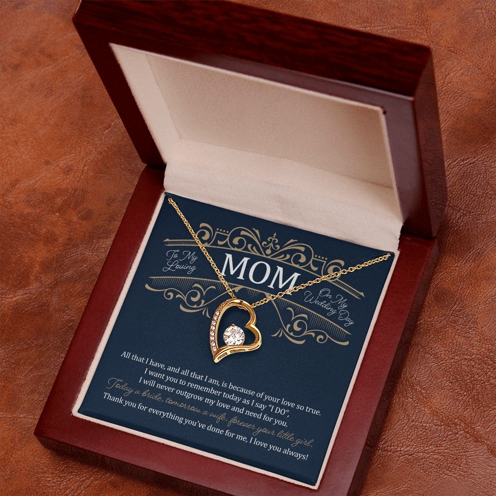 To my loving Mom on my wedding day | Love Heart Necklace