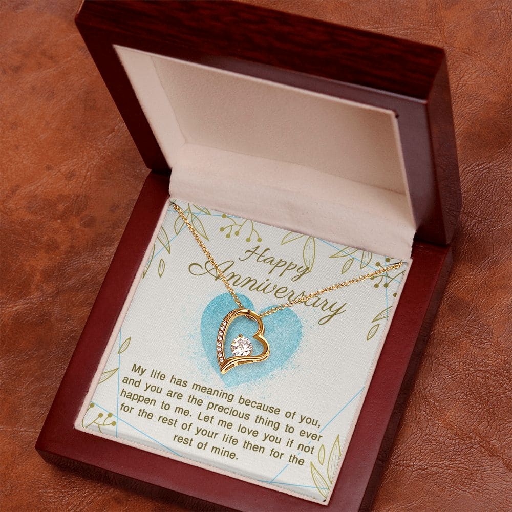 Happy Anniversary, My life has Meaning | Love Heart Necklace