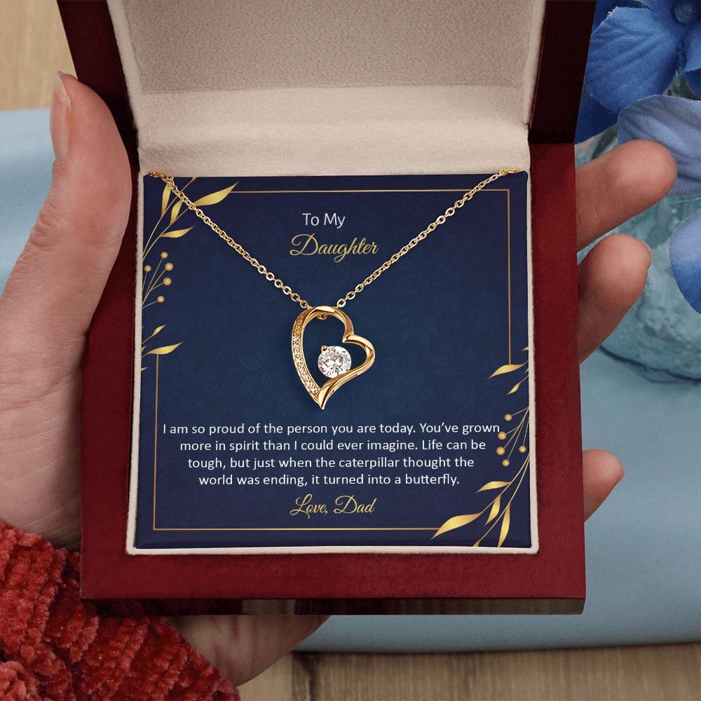 To My Daughter - I am so pround of the person you are today | Love Heart Necklace