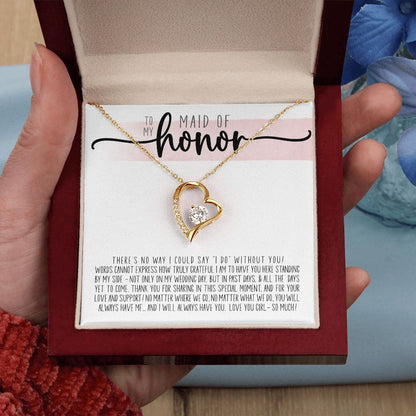 To My Maid of Honor Truly Grateful | Love Heart Necklace