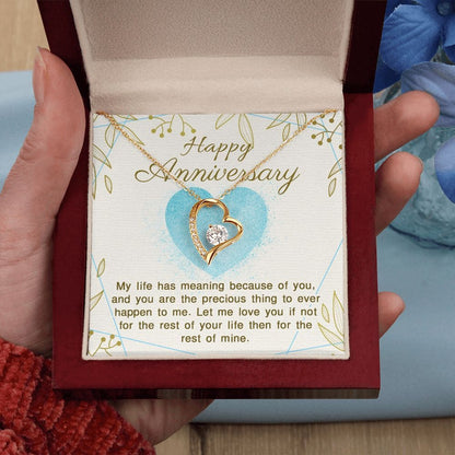 Happy Anniversary, My life has Meaning | Love Heart Necklace