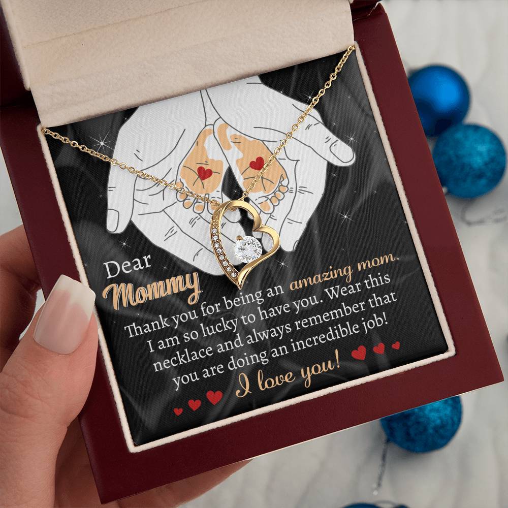 Dear mommy Love Heart Necklace