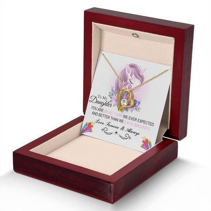 To My daughter Love forever and Always | Love Heart Necklace