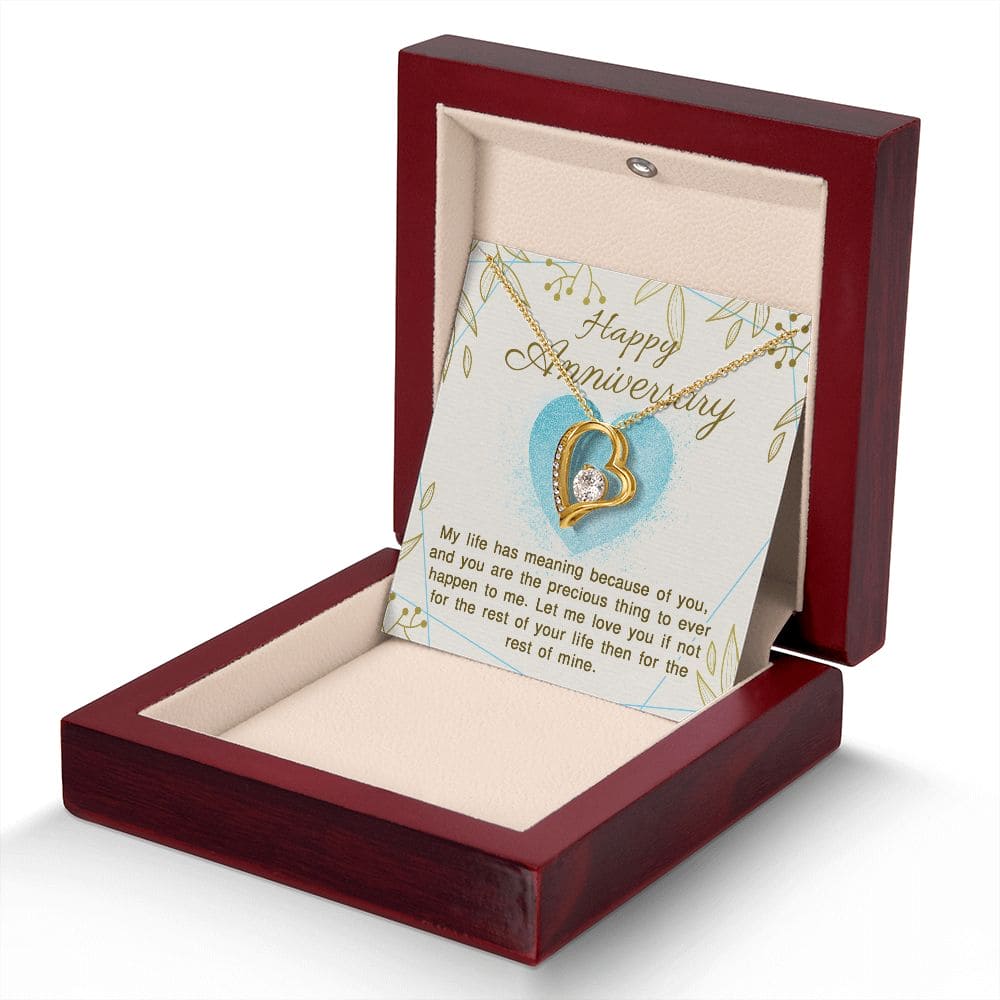 Happy Anniversary, My life has Meaning | Love Heart Necklace