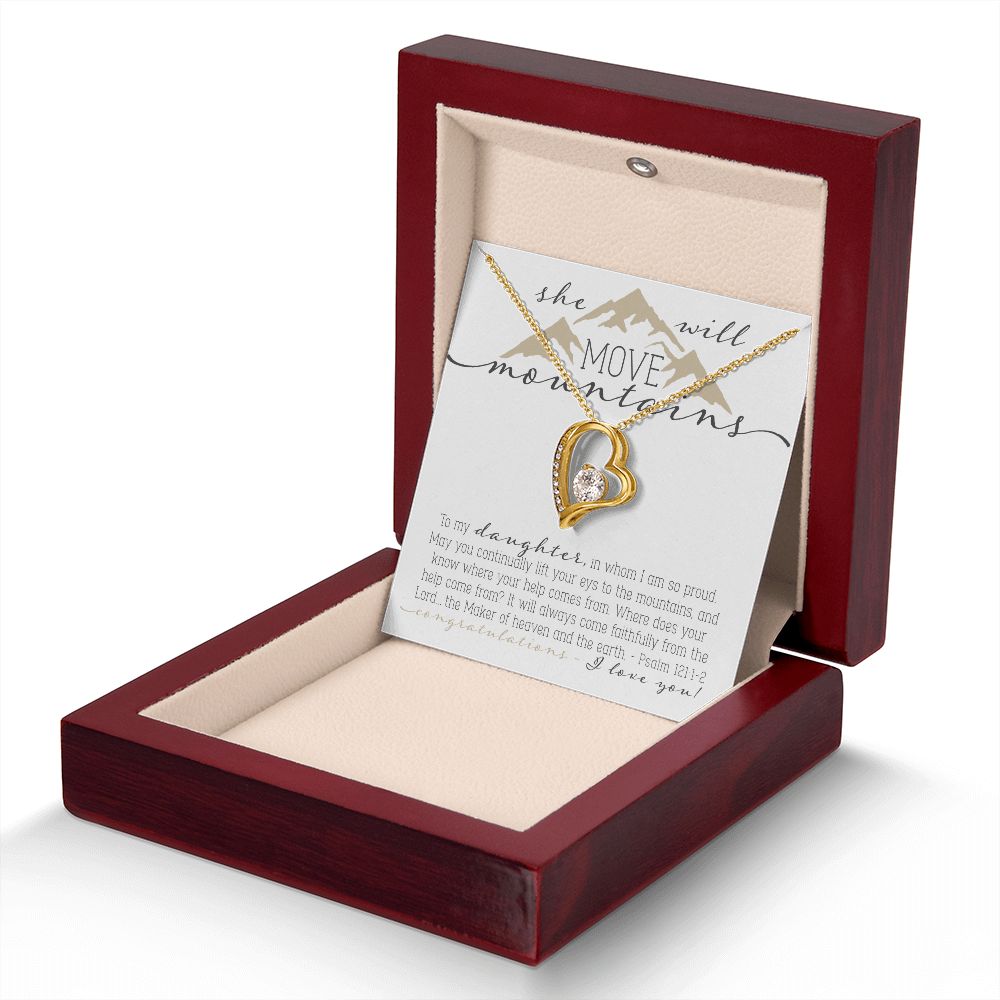 To My Daughter, You will move Mountains Necklace