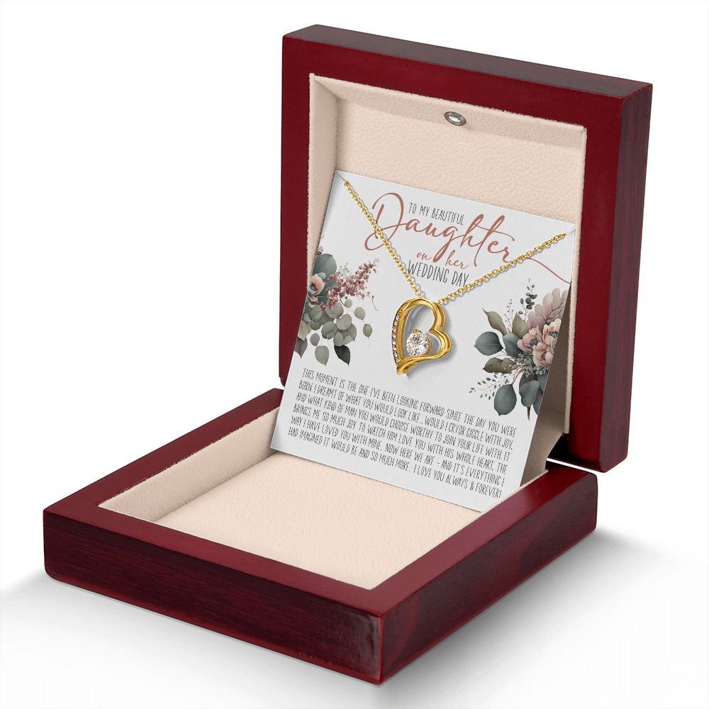 To My Beautiful Daughter on your Wedding Day | Love Heart Necklace