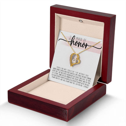 To My Maid of Honor Truly Grateful | Love Heart Necklace