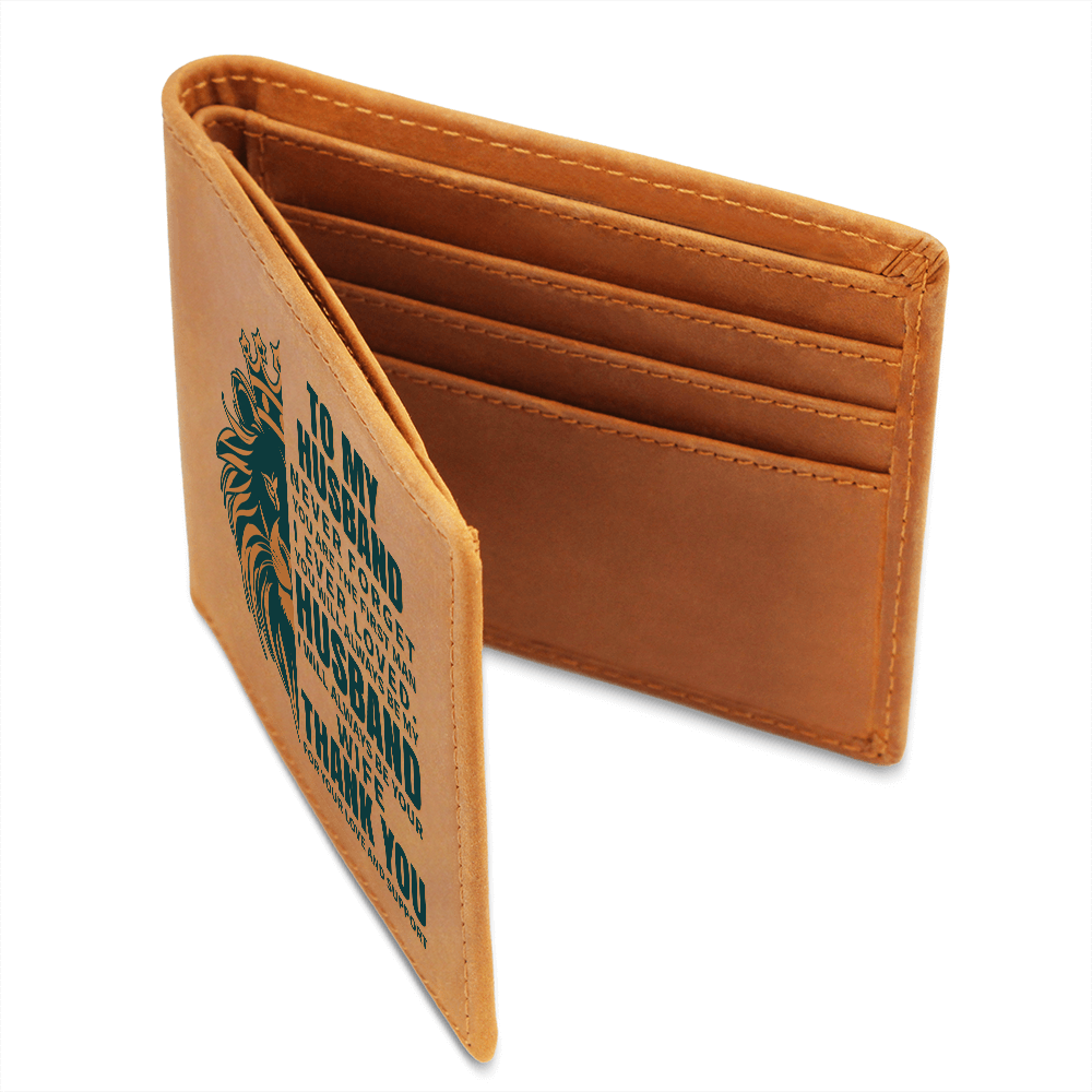 Husband Leather Wallet, Lion King Design, Best Husband Ever Gift, Birthday Gift for Dad, Father's Day Wallet, Custom Gift Box, Dad Gift