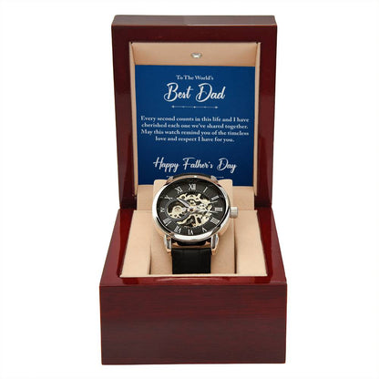 To The World's Best Dad Openwork Warch