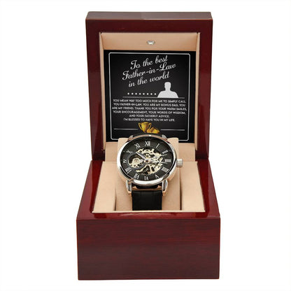 To the Best Father-In-Law in the World: Openwork Watch