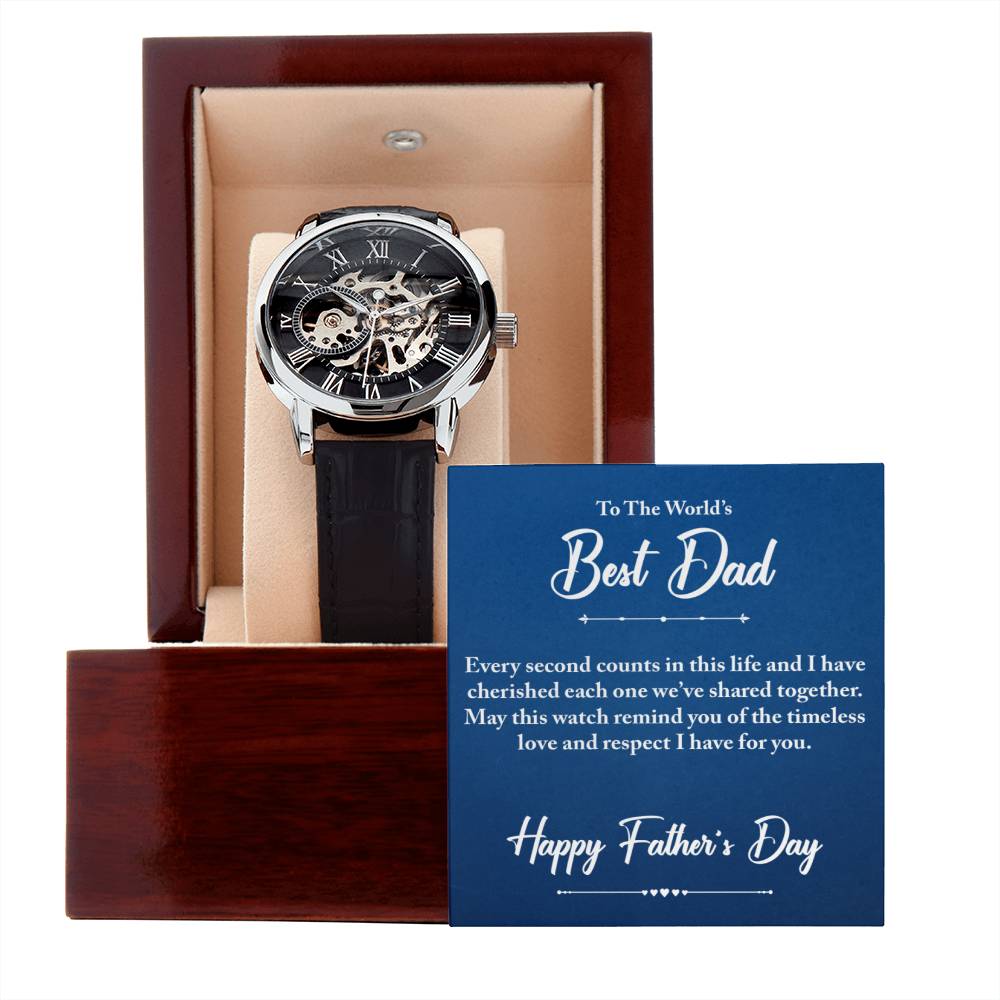 To The World's Best Dad Openwork Warch
