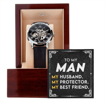 To My Man, My Best Friend | Men's Openwork Watch