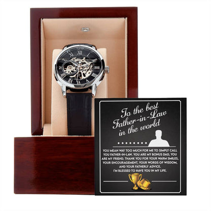 To the Best Father-In-Law in the World: Openwork Watch