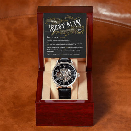 To My Best Man - Thank You | Men's Openwork Watch