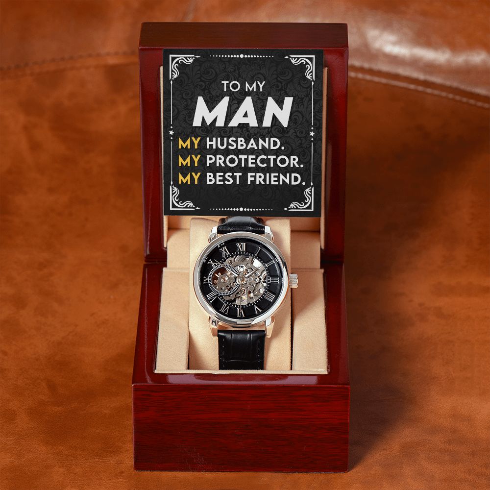 To My Man, My Best Friend | Men's Openwork Watch