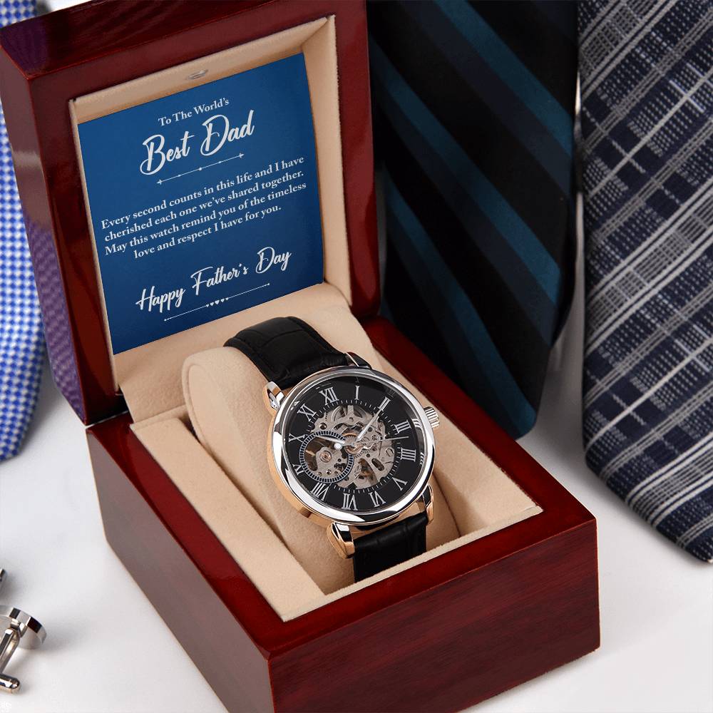 To The World's Best Dad Openwork Warch