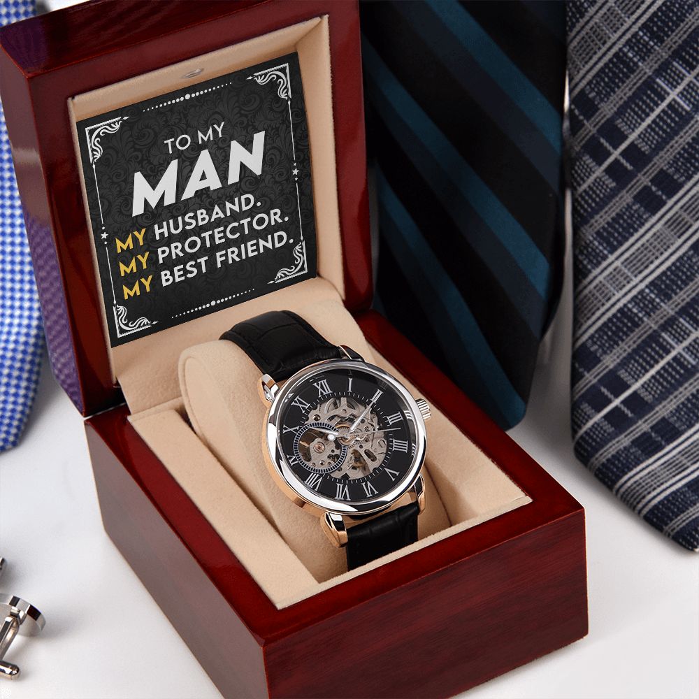 To My Man, My Best Friend | Men's Openwork Watch