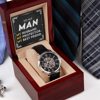 To My Man, My Best Friend | Men's Openwork Watch