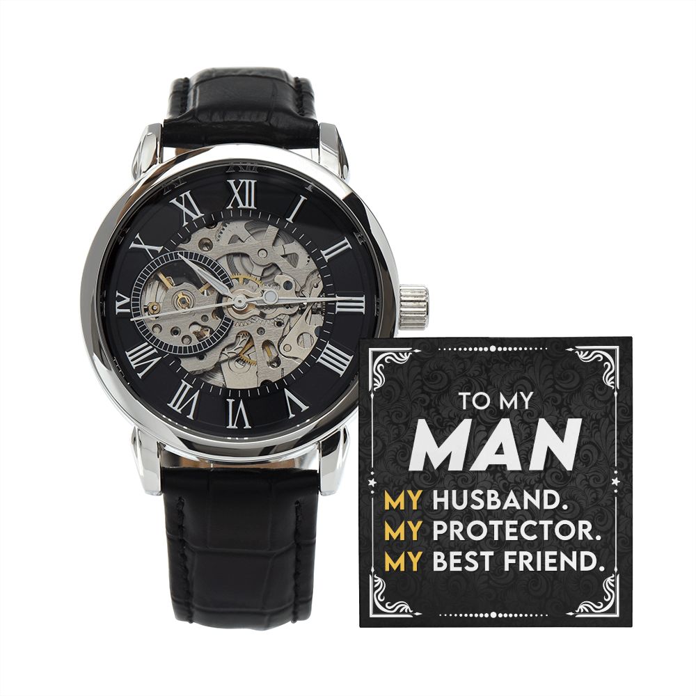 To My Man, My Best Friend | Men's Openwork Watch