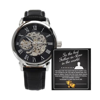 To the Best Father-In-Law in the World: Openwork Watch