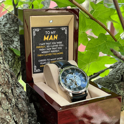 To My Man - Cherish and Memory | Men's Openwork Watch