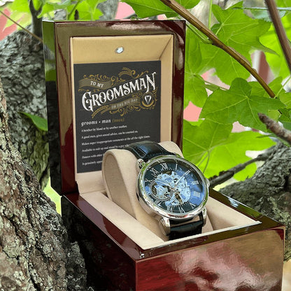 To My Groomsman - Thank You | Men's Openwork Watch