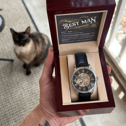 To My Best Man - Thank You | Men's Openwork Watch