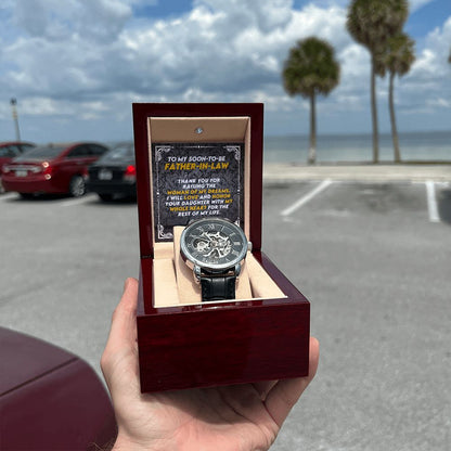 To My Father-in-law, Love and Honor | Men's Openwork Watch