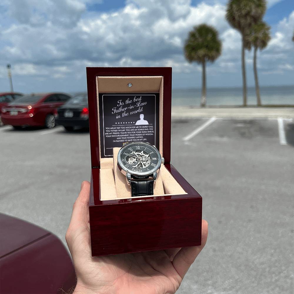 To the Best Father-In-Law in the World: Openwork Watch