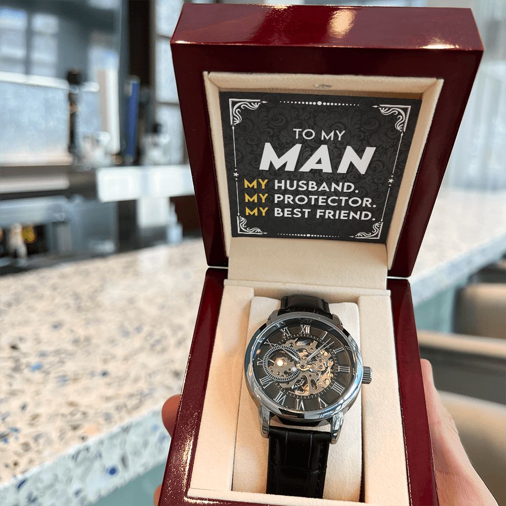 To My Man, My Best Friend | Men's Openwork Watch