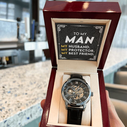 To My Man, My Best Friend | Men's Openwork Watch