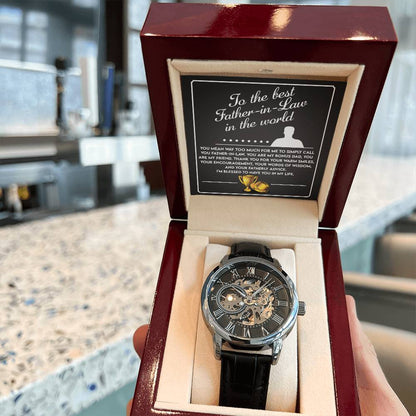 To the Best Father-In-Law in the World: Openwork Watch