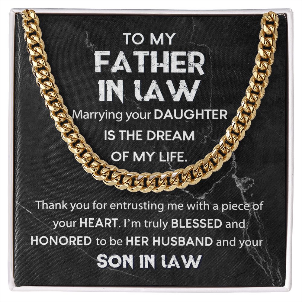 To My Father In Law - Truly Blessed | Cuban Link Chain