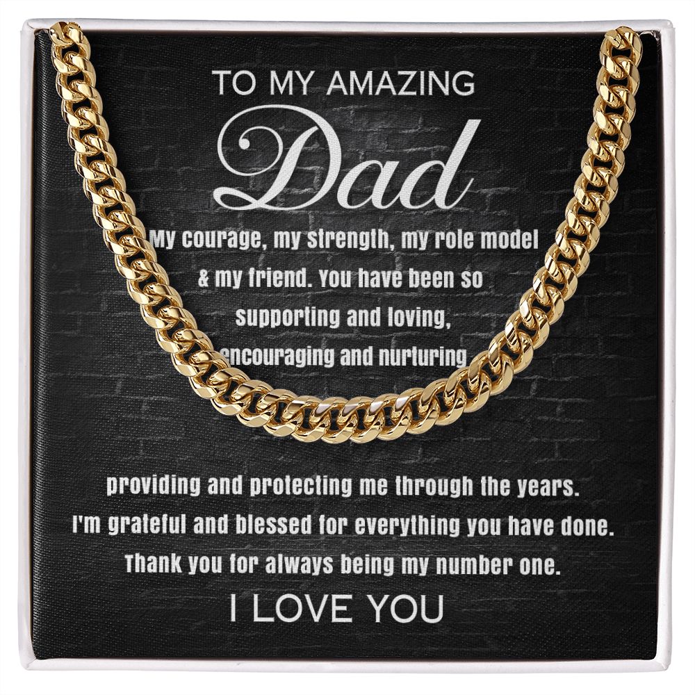 To My Amazing Dad - Grateful for Everything | Cuban Link Chain