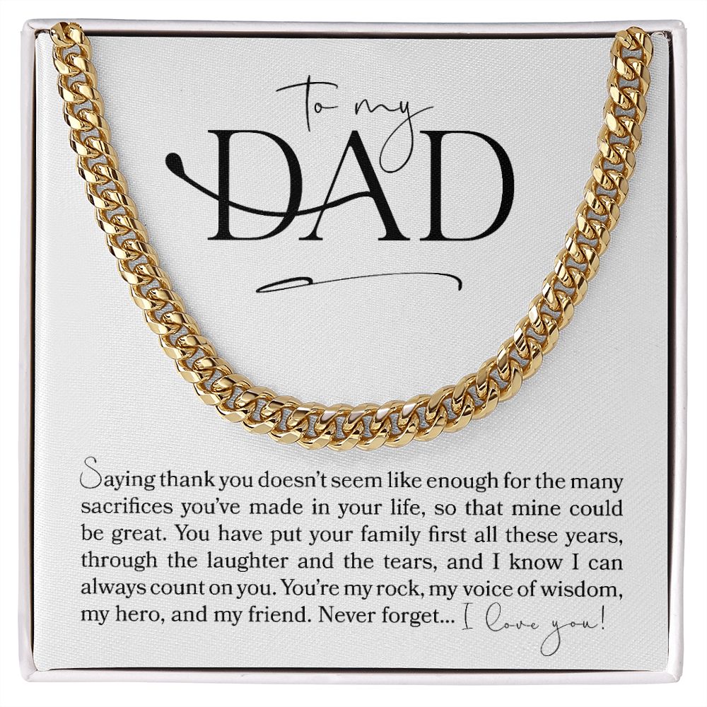 To My Dad, Thank You | Cuban Link Chain