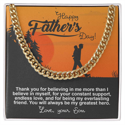 Happy Father's Dad to my My Greatest Hero Cuban Link Chain