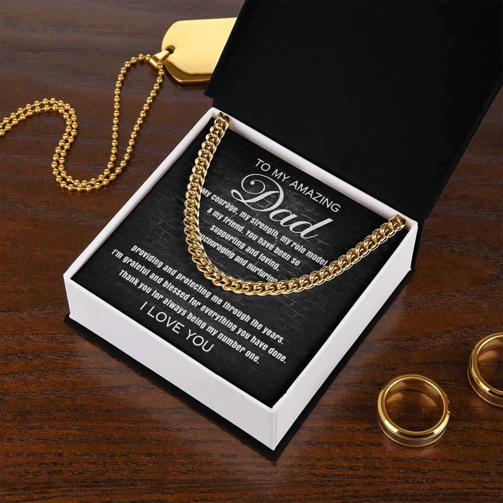 To My Amazing Dad - Grateful for Everything | Cuban Link Chain