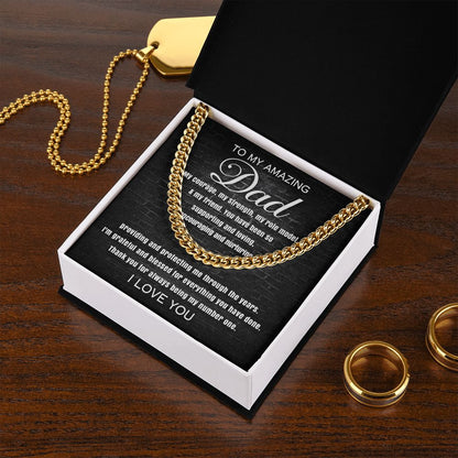 To My Amazing Dad - Grateful for Everything | Cuban Link Chain