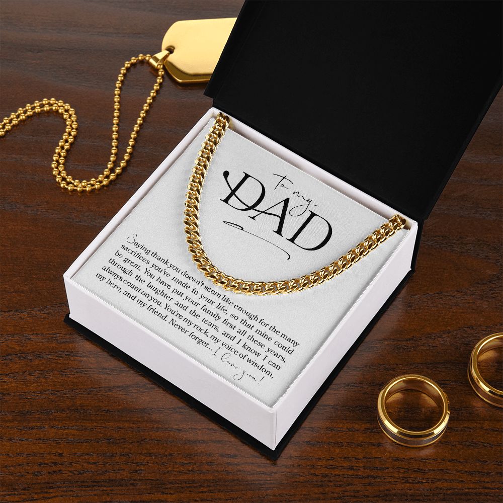 To My Dad, Thank You | Cuban Link Chain