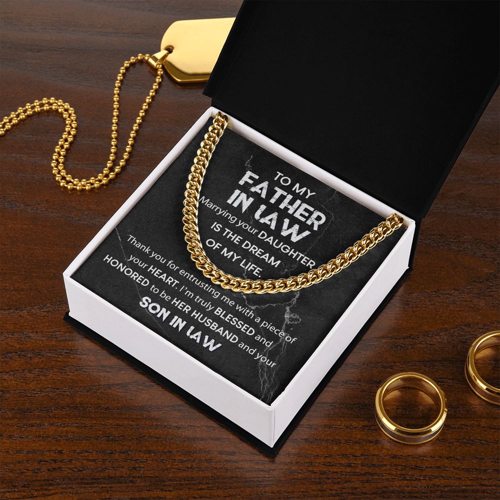 To My Father In Law - Truly Blessed | Cuban Link Chain