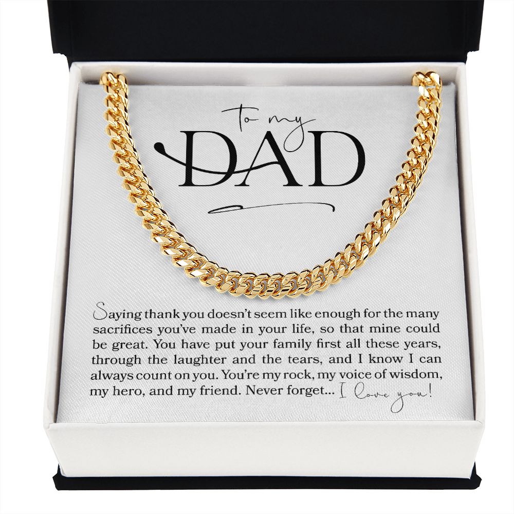 To My Dad, Thank You | Cuban Link Chain