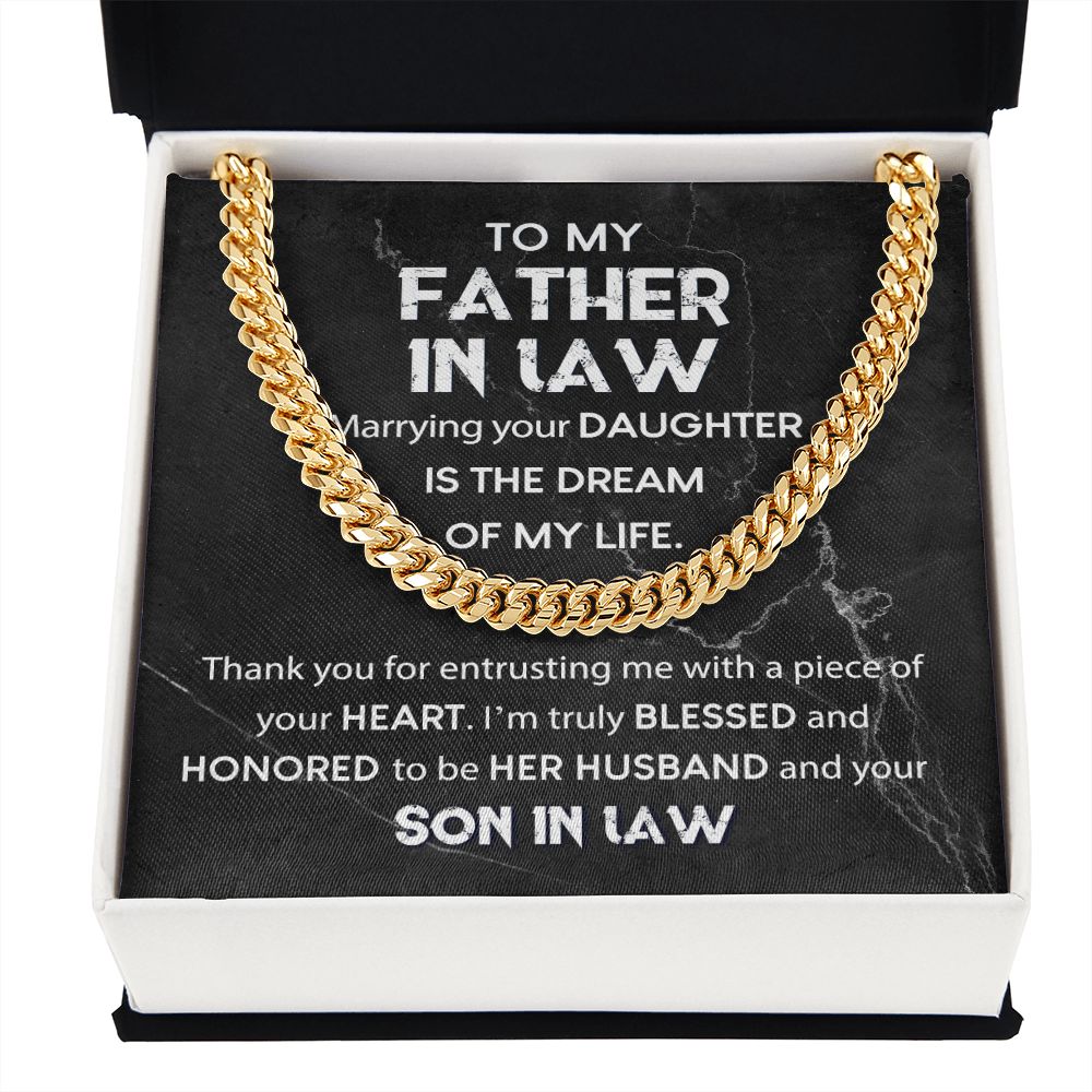 To My Father In Law - Truly Blessed | Cuban Link Chain