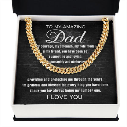 To My Amazing Dad - Grateful for Everything | Cuban Link Chain