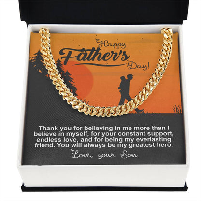Happy Father's Dad to my My Greatest Hero Cuban Link Chain