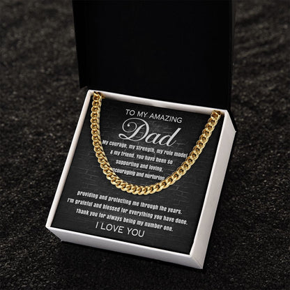 To My Amazing Dad - Grateful for Everything | Cuban Link Chain