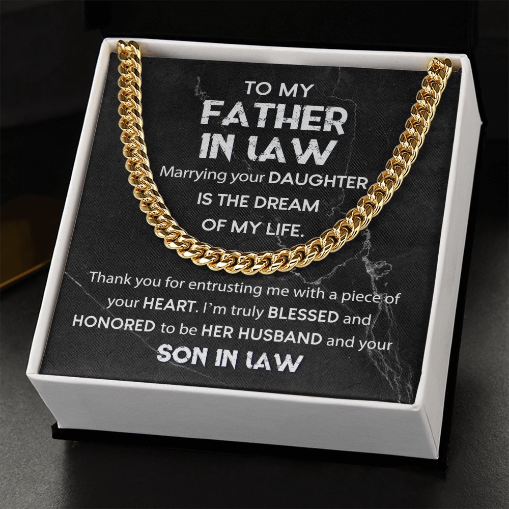 To My Father In Law - Truly Blessed | Cuban Link Chain