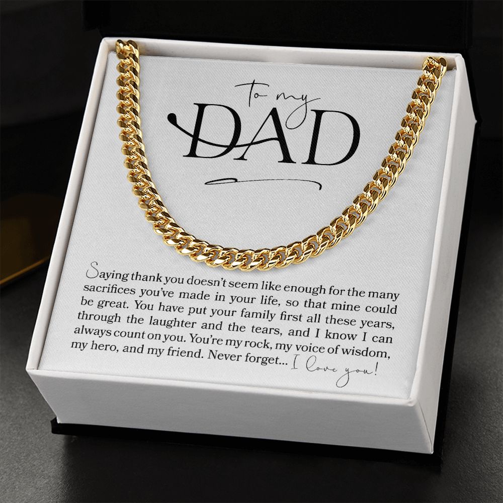 To My Dad, Thank You | Cuban Link Chain