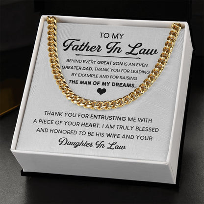 Father In Law - Thank you | Cuban Link Chain